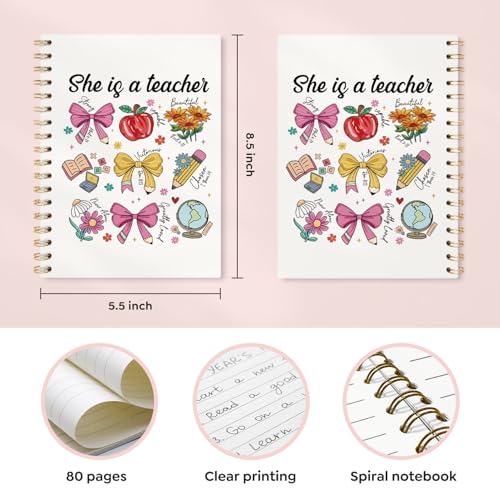 VONTP Christian Teacher Spiral Notebook Journal, 5.5x8.3 Inch - color: 007-teacher