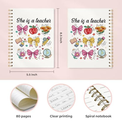 VONTP Christian Teacher Spiral Notebook Journal, 5.5x8.3 Inch - color: 007-teacher
