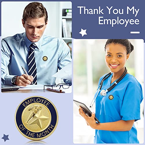 Dingion 24 Pcs Employee of The Month Lapel Pin 3/4 Inch Coworker Appreciation Award Gifts Bulk, Trophy Employees Pin Gifts for Staff Coworker Team Teacher Volunteer Recognition(Employee of the Month) - style: Employee of The Month