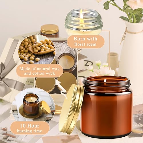 ACITHGL 36 Pcs 4oz Mini Mason Jar Candles Small Scented Candles Bulk Aromatherapy Ideal Souvenir Favors for Wedding Birthday Party (Vanilla, Lilac, Gardenia, Amber) - color: Amber, style: Vanilla, Lilac, Gardenia