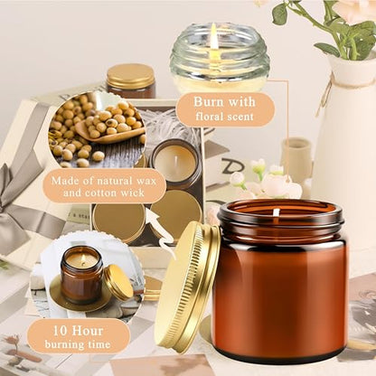 ACITHGL 36 Pcs 4oz Mini Mason Jar Candles Small Scented Candles Bulk Aromatherapy Ideal Souvenir Favors for Wedding Birthday Party (Vanilla, Lilac, Gardenia, Amber) - color: Amber, style: Vanilla, Lilac, Gardenia