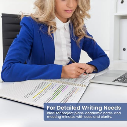 Taja Large Spiral Lined Journal for Women and Men, Notebook for Work - color: E-Distant Peaks