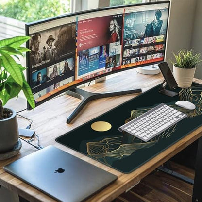 iCasso Large Mouse Pad, XXL Green Mousepad,A-Mountain Cyan Extended - color: Mountain Cyan