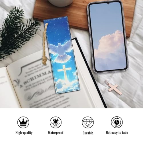 2 Pack Leather Bookmark Mushroom Bookmark for Teachers, Students, Book Lovers Cross Dove Fun Book Marks for Reading Cool Bookmarks, Book Marks for Adults Kids - color: Cross Dove