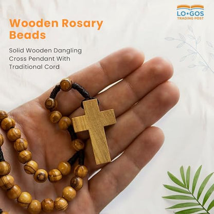 Logos Trading Post Olive Wood Catholic Rosary pouch for Men & Women - color: Pack of 1