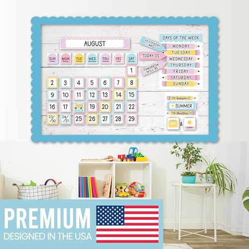 Classroom Calendar Set Bulletin Board Decorations, 98pc School Calendar Set - color: Pastel