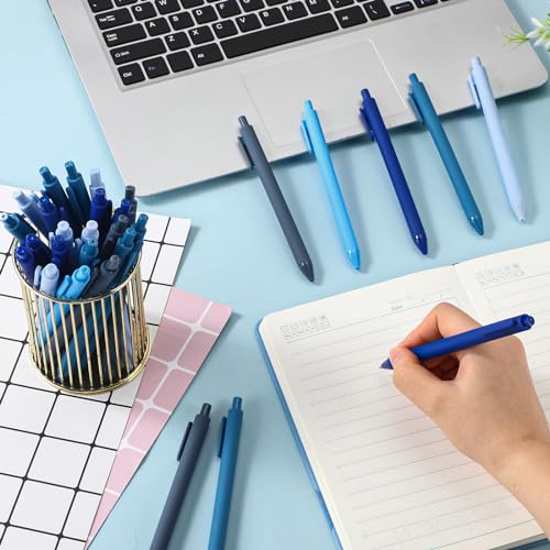 100 Pcs Ballpoint Gel Pens Bulk Retractable, Blue Series - style: Blue Series