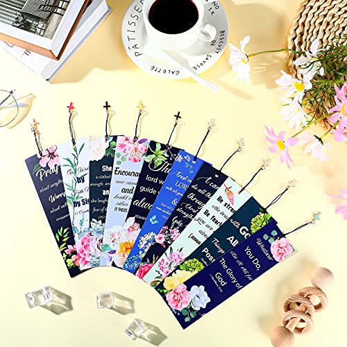 Tenare 20 Pcs Christian Bible Bookmarks for Women, Floral Style - style: Floral Style