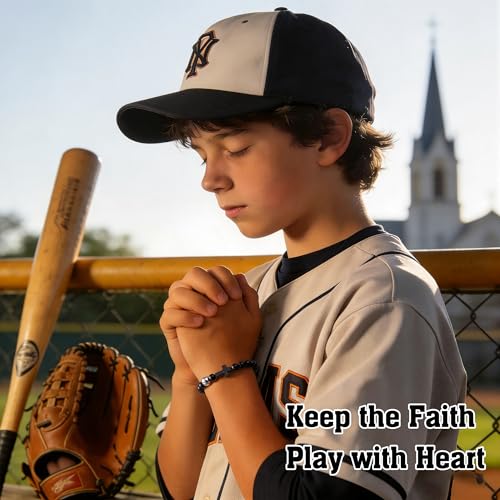 Trinckle Cross Bracelet for Men, Soccer Baseball Gifts for Teen Boy - color: Baseball Bracelet