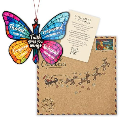Butterfly Gifts for Women – Butterfly Suncatcher Inspirational Spiritual Gifts for Women 2026 for Christmas Mothes Day, Christian Gift Religious Gift Women Birthday Gifts, Valentines, Mothers Day - color: Butterfly 1