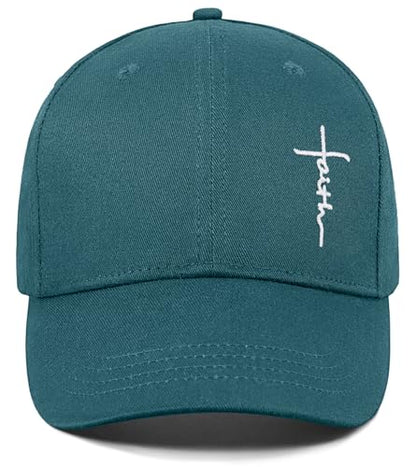 Christian Jesus Hats for Men & Women - Cross Logo Faith Baseball Caps - Ideal Religious Gifts for Thanksgiving and Christmas - color: Storm Blue