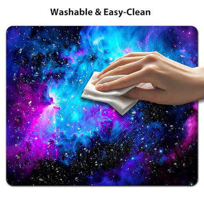 Cosmic Blue and Purple Galaxy Mouse Pad, Universe Space Nebula Desk Mat - color: Cute Colorful Art Rec13