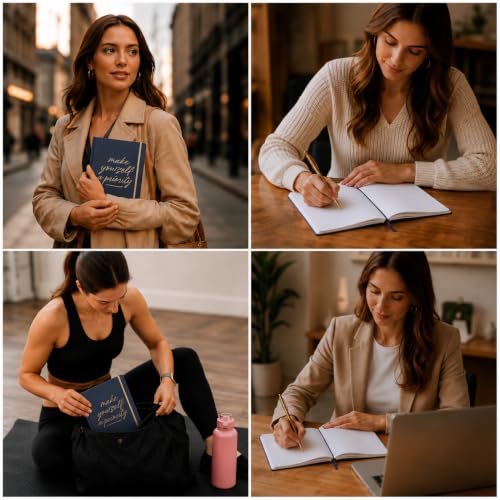 WORLD TRAVELER Large Lined Journal Notebook 256 Ruled White & Ivory Pages - color: Always Believe
