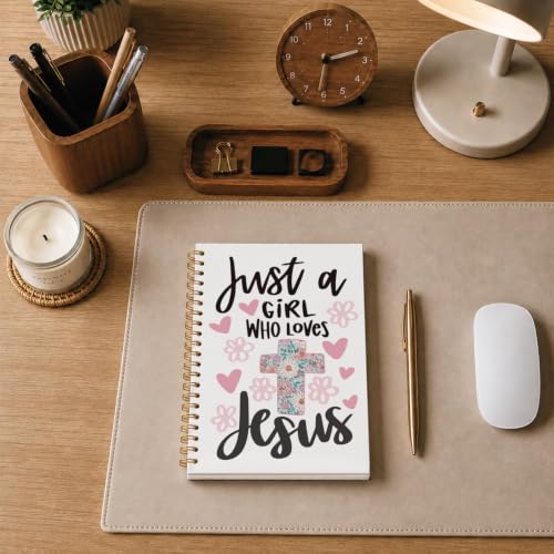 Christian Bible Verse Gifts Notebook Journal for Women, 5.5×8.3 Inch - style: just a girl who love jesus