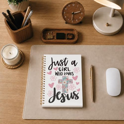 Christian Bible Verse Gifts Notebook Journal for Women, 5.5×8.3 Inch - style: just a girl who love jesus