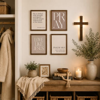 WEFKODO Christian Bible Wall Art Jesus Decor Pray Posters 8x10 Unframed - color: PRAY Browen