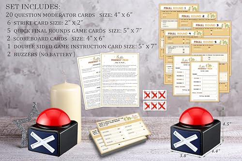 GNATV Christian Bible Feud with Two Buzzers for Adult, Bible Family Feud Style Game, Church Game Night, Bible Trivia Games Cards with Buzzers, for Church Group Activity - color: Sj02-buzzers