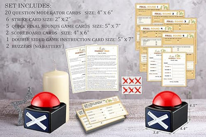 GNATV Christian Bible Feud with Two Buzzers for Adult, Bible Family Feud Style Game, Church Game Night, Bible Trivia Games Cards with Buzzers, for Church Group Activity - color: Sj02-buzzers