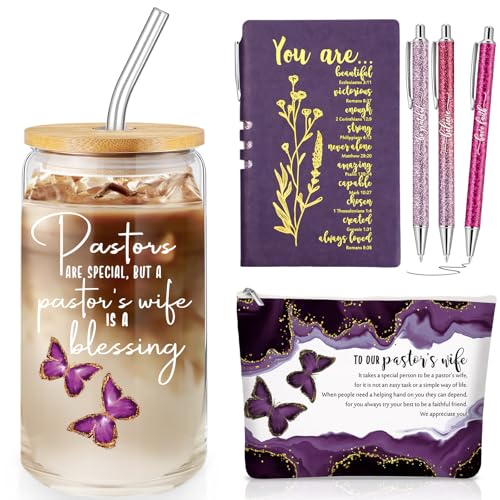 Funnymoom 6 Pcs Pastor Gift Set Tumbler Journal Pens Purple - color: Purple, size: Pastor's Wife