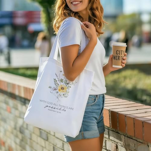 Bible Tote Bags Cute Christian Preppy Canvas Tote Bag Christian Gifts for Women Reusable Shopping Bags(Parent) - color: Bible-10