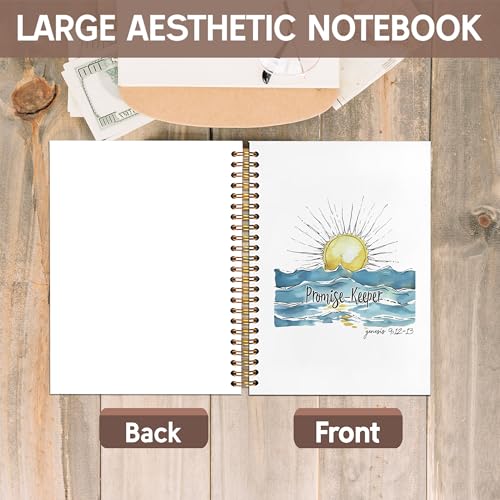 KAOWT Boho Christian Notebook Journal, Bible Notebooks for Note Taking, Prayer Journal for Woman Man, Christian Gifts for Women Men, Religious Scripture Hardcover Spiral Notebook 5.5x8.3in - color: notbook bible-blue keeper