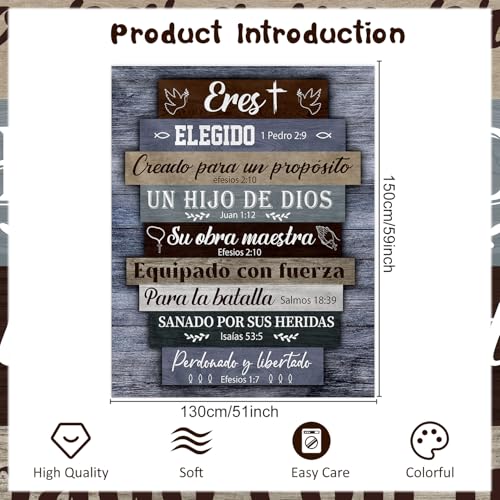 Wxiben Spanish Christian Gifts for Men Religious Throw Blanket, 50x60 Inch - color: Spanish Christian