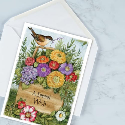Current Susan Winget Garden Assorted Cards with Envelopes All Occasion - 20 Pack, Large 5" x 7" Cards with Sentiments, Variety of Get Well, Sympathy, Birthday, Anniversary & Thinking of You - color: Garden