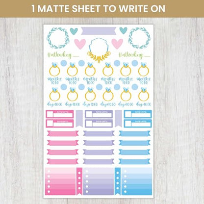 bloom daily planners New Engagement/Wedding Planning Stickers Variety Pack - 6 Sheets, 390+ Hand-Dawn Illustrations and Phrases Per Pack - style: New Engagement/Wedding Planning