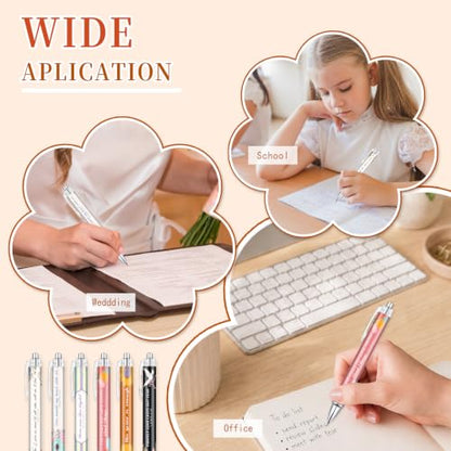 Christian Pens for Women, 6 Pack Floral Bible Verse Ballpoint Pens Gift - color: pink03