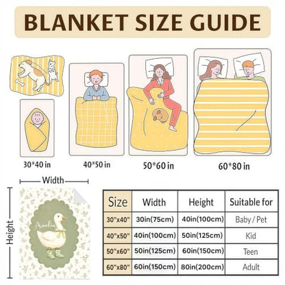Personalized Goose Baby Blanket, Custom Name Nursery Throw Gift - color: #Ver1