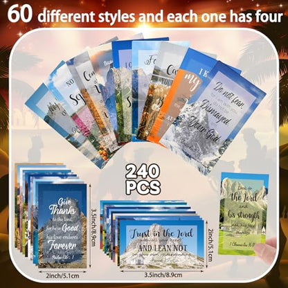 Estune 240 Pcs Bible Verse Cards bulk with Full Scripture, Vintage Style - style: Vintage Style