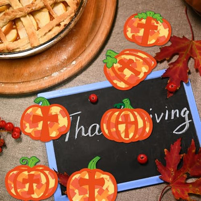Chiisong 24 Sets Religious Pumpkin Crafts DIY Fall Christian Crafts Kit - style: Religious Pumpkin
