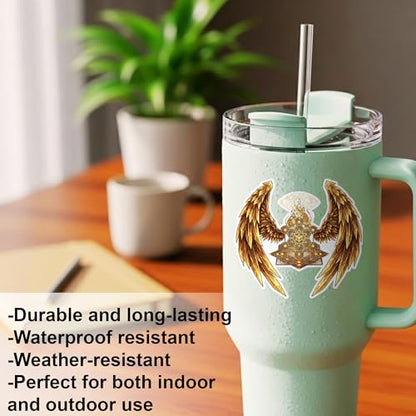 [4PCS] St Michael Sticker Archangel 4 Pack Symbol of Protection and Faith - color: Archangel Sticker