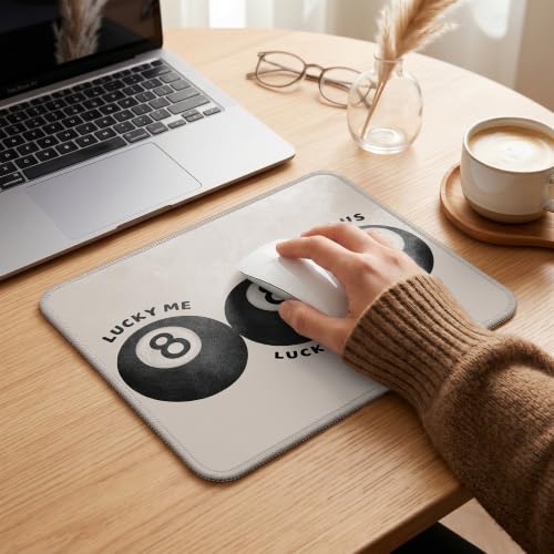 Lucky 8 Ball Retro Mouse Pad Trendy Neutral Desk Pad 9.5x7.9 Inch - color: Lucky 8
