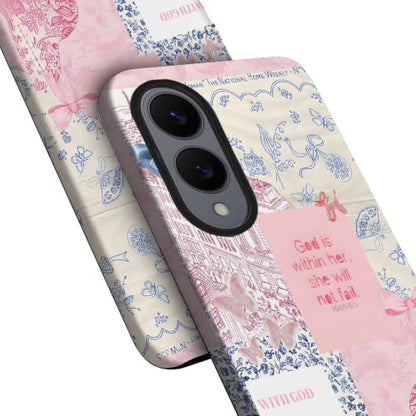 Compatible with Samsung Galaxy S25 Edge,2-in-1 Frosted Phone Cover Shockproof Case - Bible Verse Pink Tulip Flowers - color: Bible Verse Pink Tulip Flowers, size: Samsung Galaxy S25 Edge