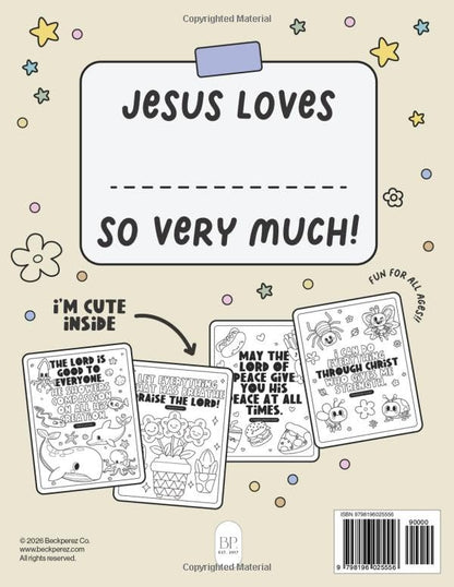 A Coloring Book for Kids: Cutie Bible Verse Coloring Book!: 25 pages of Cute Kawaii images to color paired with encouraging bible verses