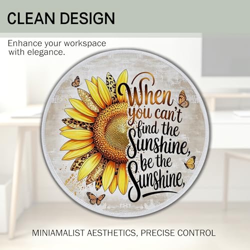 Sunflower Floral Inspirational Small Round Mouse Pad 8.6x8.6in - color: Sunflower Mouse Pad