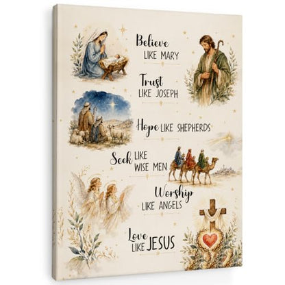 SHQIEUDH Christian Jesus Nativity Bible Verse Wall Art Decor Framed 11x14 - color: christmas-07