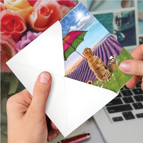NobleWorks - 1 Funny Get Well Greeting Card - Hilarious Feel Better Notecard with Envelope - Raining Dogs C6823FGWG - style: Raining Dogs