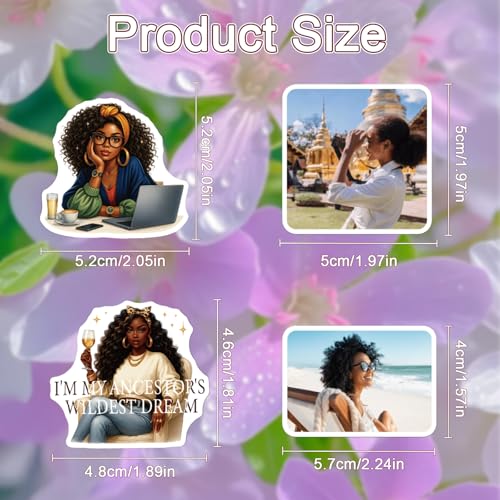 50 Pcs Black Girl Stickers Motivational Affirmation Decals - style: Black Women Brown