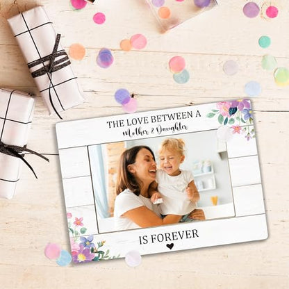 Mother Daughter Picture Frame, Mother's Day Birthday Memorial Gifts for Mom, Mom Photo Frame 4x6, The Love Between a Mother and Daughter is Forever Wooden Photo Picture Frames - color: mother daughter