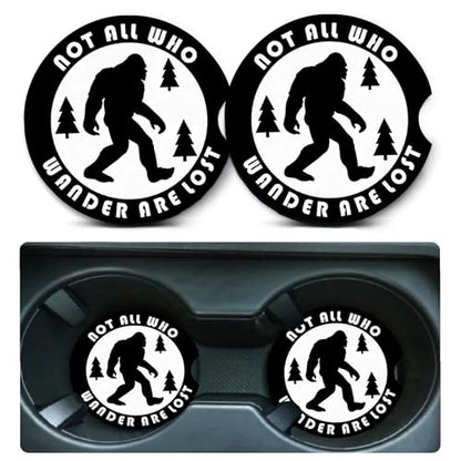 2 Pack Compatible with Bigfoot Car Cup Holder Coasters Universal Neoprene - color: Ape Man