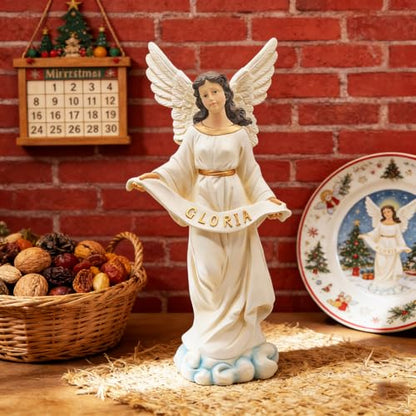 15 Inch Gloria Angel Figurine, Large Christmas Nativity Statue - size: 15inch