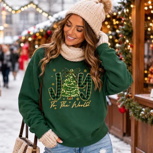 Women's Christian Christmas Sweatshirt Jesus Graphic Crewneck Holiday Top - color: Greenb, size: Medium