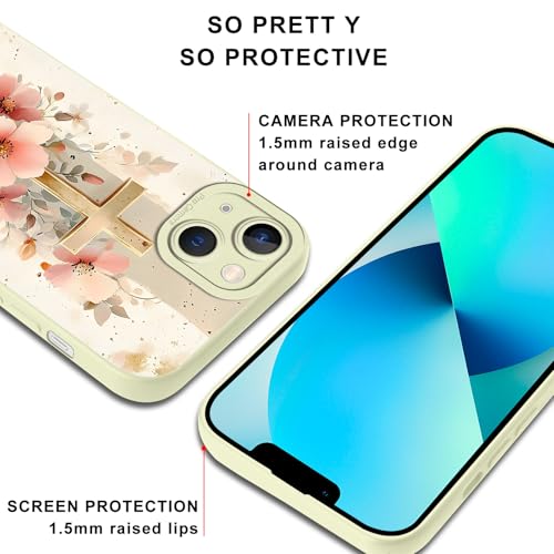 2 Pack Christian Jesus Cross Phone Case for iPhone 13 mini Case Flower Pattern Shockproof Soft Protective for Women Men Phone Cover Funda for iPhone 13 mini 5.4 Inch - color: Cross, size: for iPhone 13 mini