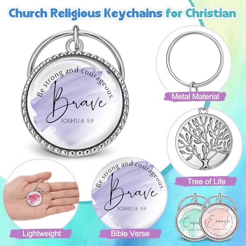 Equsion 36 Pcs Christian Keychain Bulk Mini Bible Keychains, Watercolor - color: Watercolor