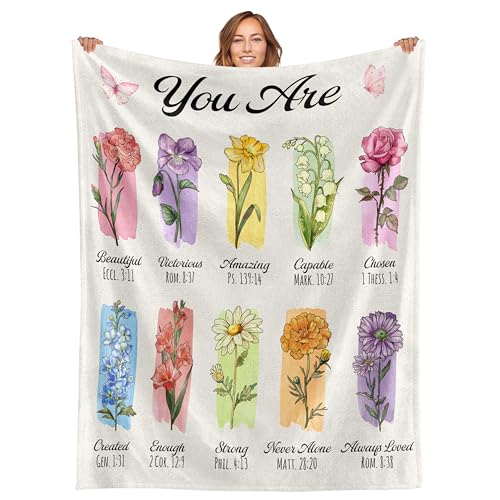 WRAPIX Christian Gifts for Women Faith - Soft Fleece Throw Blanket 50x60 in - color: White - Chosen Seed, size: 50x60 inches
