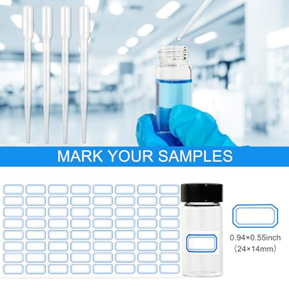 20ml Clear Glass Vials with Screw Caps 20PCS - style: 20ml-20pcs