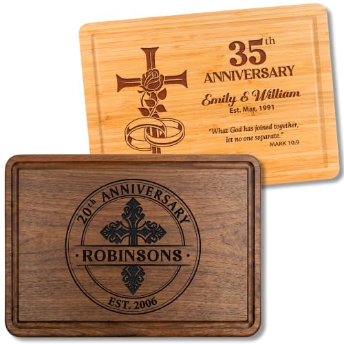 Personalized Religious Wedding Anniversary Cutting Board Christian Couples