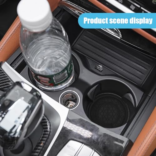 smilfuy 2PCS Car Cup Holder Coasters, 2.75 Inch Non-Slip Anti Dust Cup Mats - color: Black